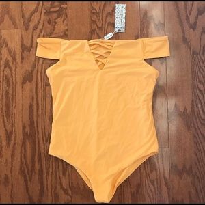 Frankie’s Bikinis Brooklyn One Piece Mango Small NWT
